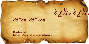 Ács Ákos névjegykártya